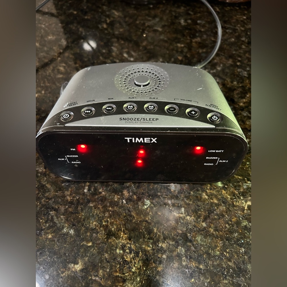 Timex Black Digital Clock with Red LED Display